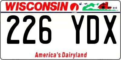 WI license plate 226YDX