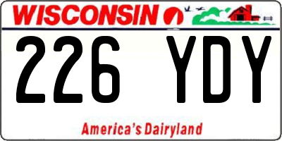 WI license plate 226YDY