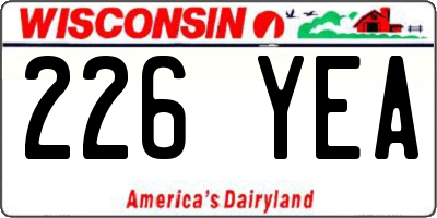 WI license plate 226YEA