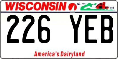 WI license plate 226YEB