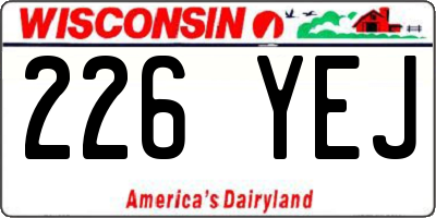WI license plate 226YEJ