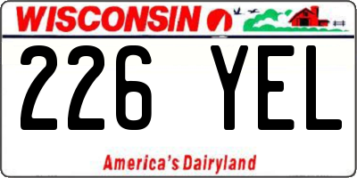 WI license plate 226YEL