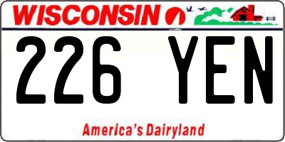 WI license plate 226YEN