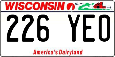 WI license plate 226YEO