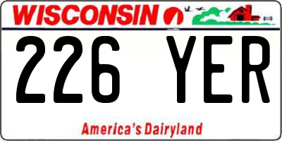 WI license plate 226YER