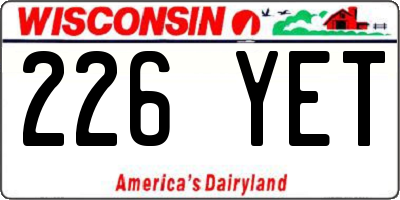 WI license plate 226YET