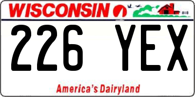 WI license plate 226YEX