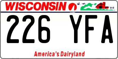 WI license plate 226YFA