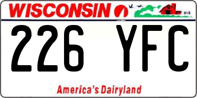WI license plate 226YFC