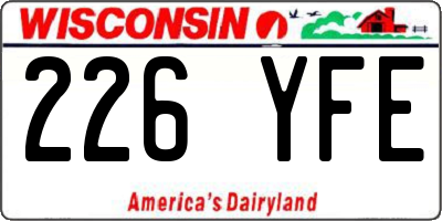 WI license plate 226YFE