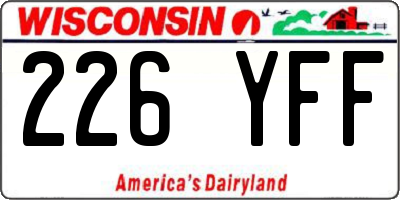 WI license plate 226YFF