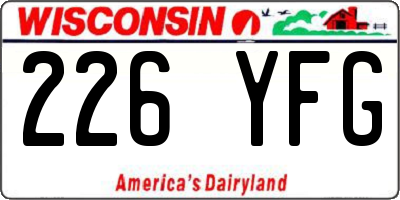 WI license plate 226YFG