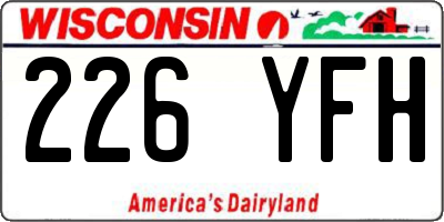 WI license plate 226YFH