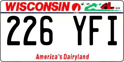 WI license plate 226YFI