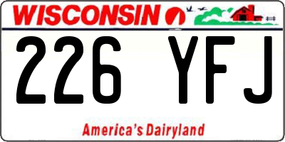 WI license plate 226YFJ