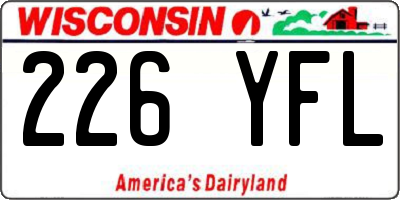 WI license plate 226YFL