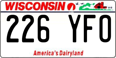 WI license plate 226YFO