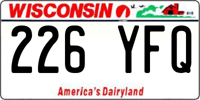 WI license plate 226YFQ