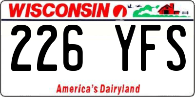 WI license plate 226YFS