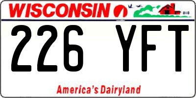WI license plate 226YFT