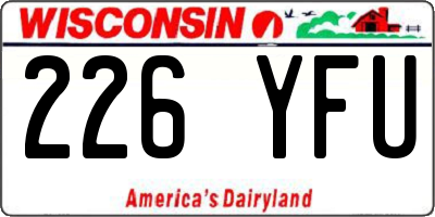 WI license plate 226YFU