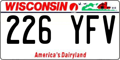 WI license plate 226YFV