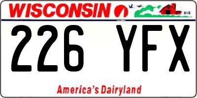 WI license plate 226YFX