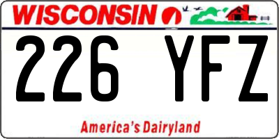 WI license plate 226YFZ