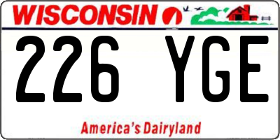 WI license plate 226YGE