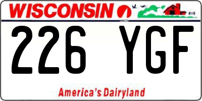 WI license plate 226YGF