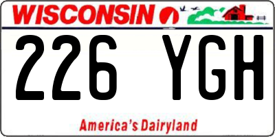 WI license plate 226YGH