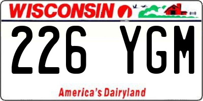WI license plate 226YGM