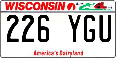 WI license plate 226YGU