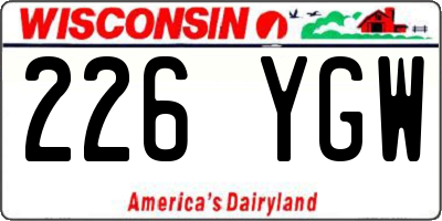 WI license plate 226YGW