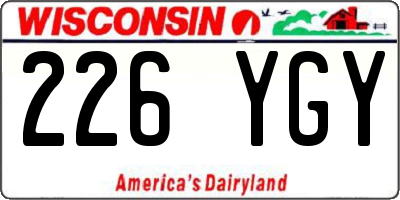 WI license plate 226YGY