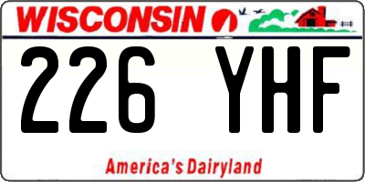 WI license plate 226YHF