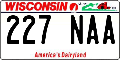 WI license plate 227NAA