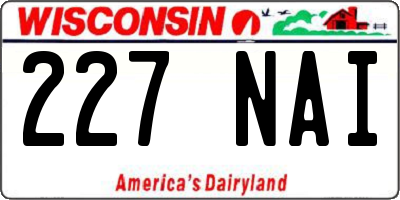 WI license plate 227NAI
