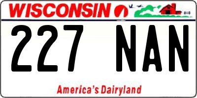 WI license plate 227NAN