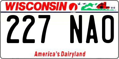 WI license plate 227NAO