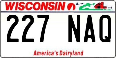 WI license plate 227NAQ