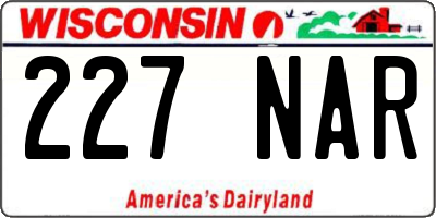 WI license plate 227NAR