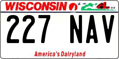 WI license plate 227NAV