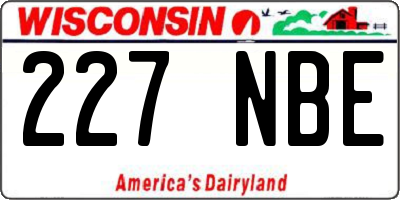 WI license plate 227NBE