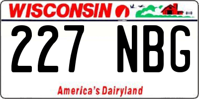 WI license plate 227NBG