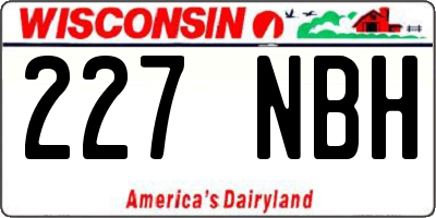 WI license plate 227NBH