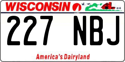 WI license plate 227NBJ