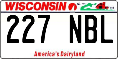 WI license plate 227NBL