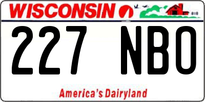 WI license plate 227NBO