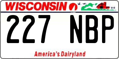 WI license plate 227NBP